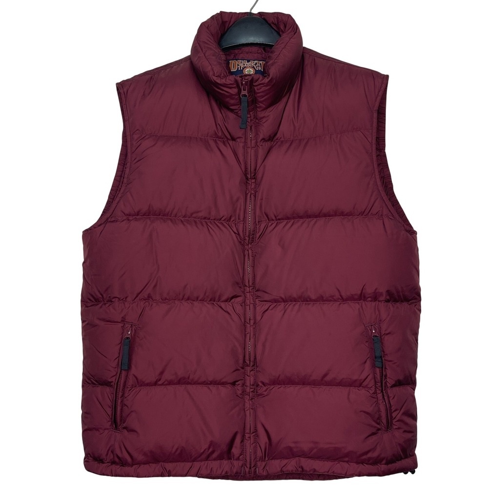 Duluth Trading Co Goose Down Puffer Vest Mens Large Maroon Burgundy 41023